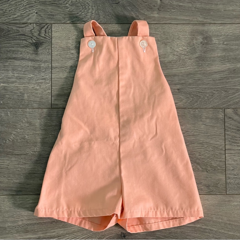 Vintage Baby’s Bottom Peach 12m Baby Jon Jon Romper